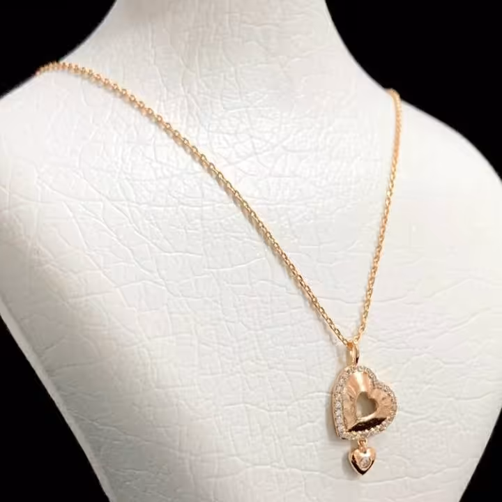 گردنبندزنانه دخترانه قلبی آویزدار جواهری مارک ژوپینگ