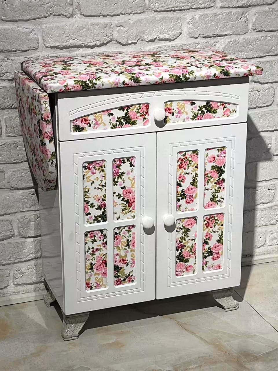 میز اتو و چرخ خیاطی  وکیوم ، سفید ، کد 930 | الین دکور