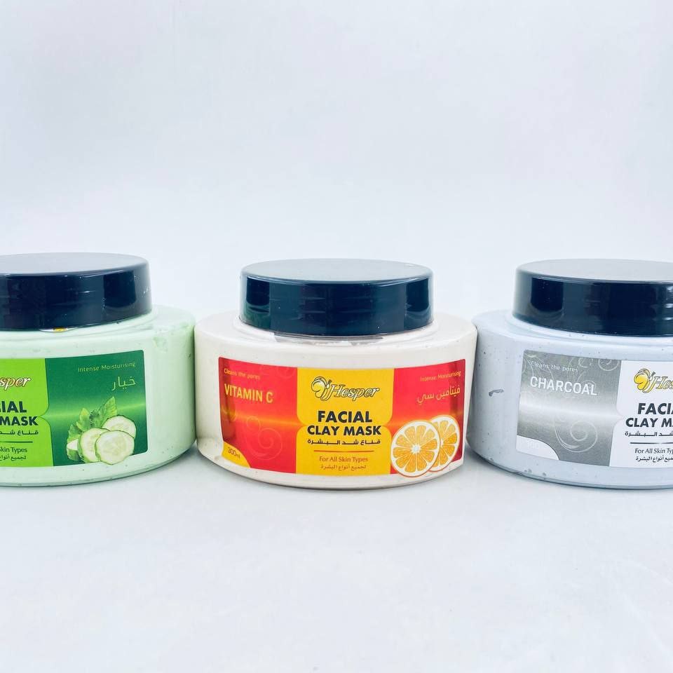 ماسک گچی صورت کاسه ای خاک رس هسپر300میل(درب مشکی)