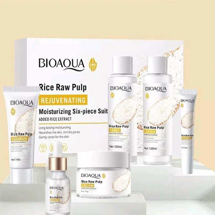 پک 6 عددی روتین  مراقبت پوستی عصاره برنج اورجینال بایوآکوا همراه با ارسال رایگان