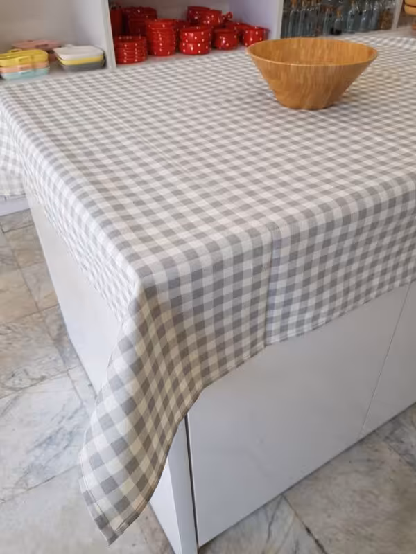 رومیزی داک چهارخانه طوسی کد 14