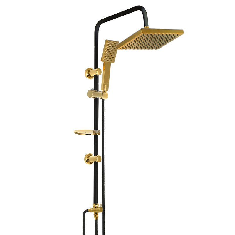 علم دوش حمام مدل یونیورست موج مشکی طلا 