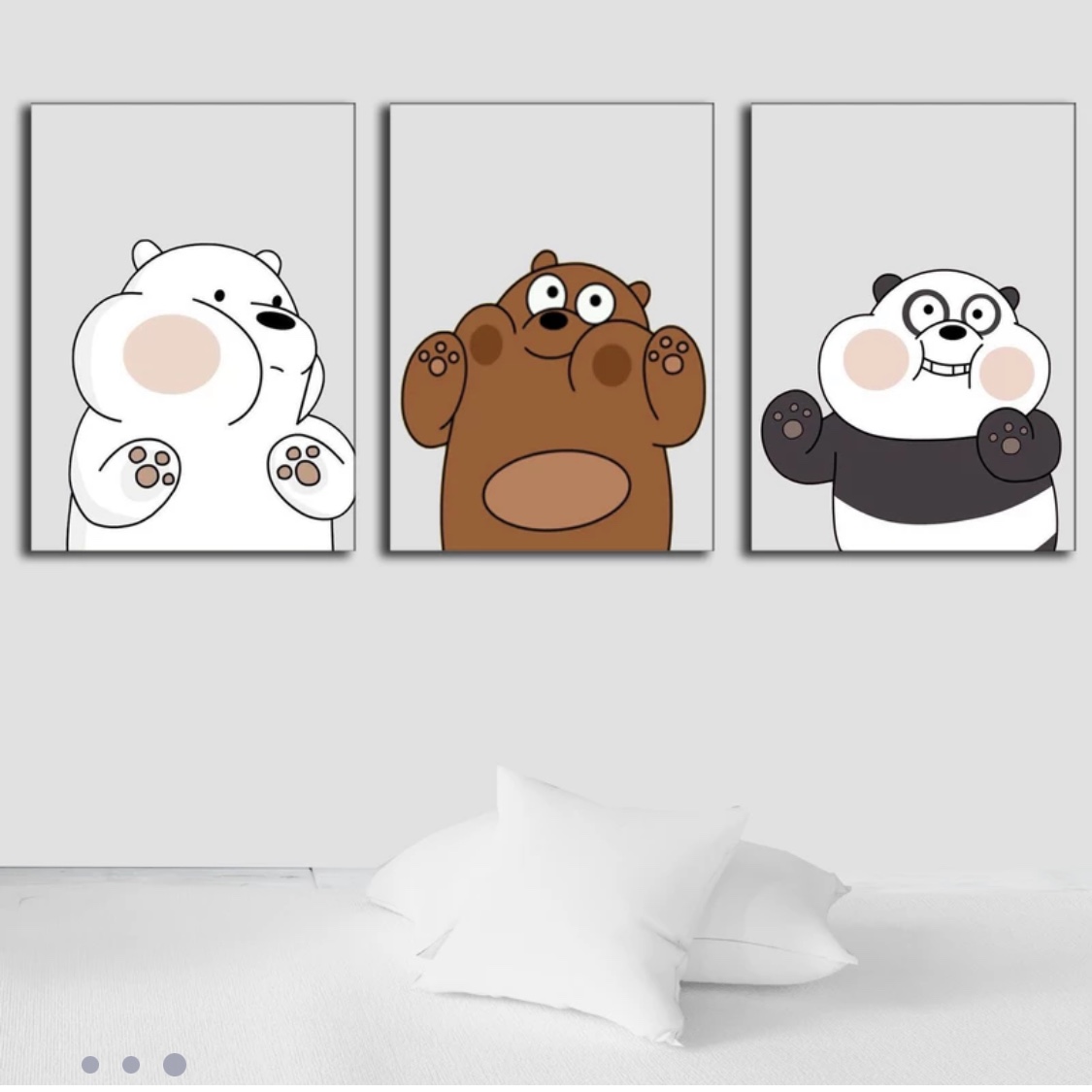 تابلو سه تکه پاندا 