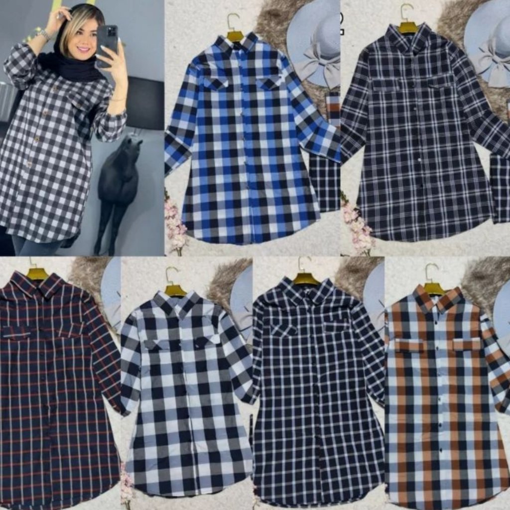 مانتو چهارخونه قد 85 قد آستین 57 جنس کتان نخ خنک رنگبندی سایز 1و2و3،از سایز 36 تا 48