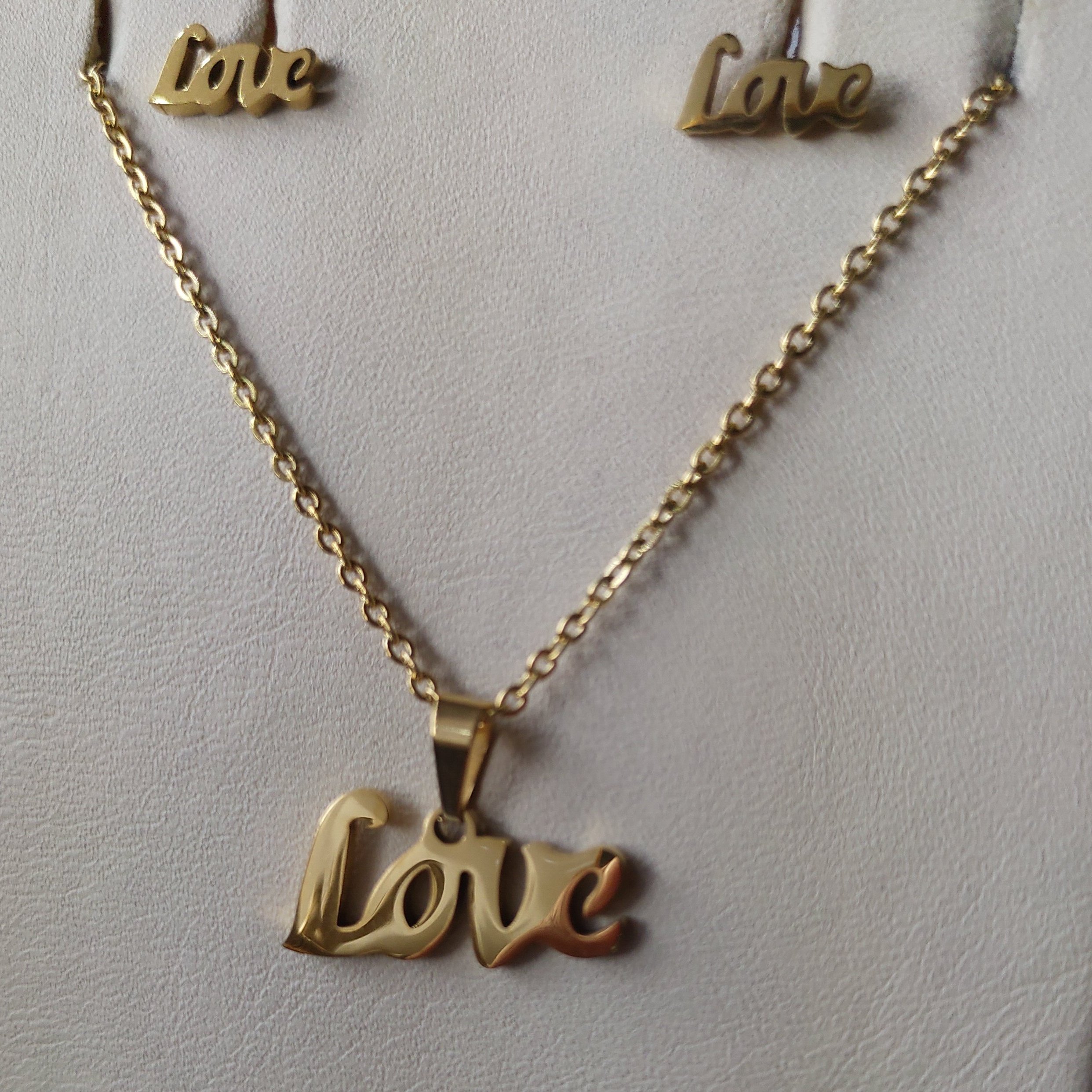 نیم ست استیل رنگ ثابت طلایی - لاو 05 love