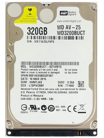 هارد لپ تاپ وسترن دیجیتال مدل Sata 5400RPM Riffer ظرفیت 320 گیگابایت