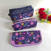 ست جامدادی  دو زیپ و  تک زیپ و کیف لقمه  برزنت پشت فوم قابل شستشو و رنگ ثابت و بادوام 