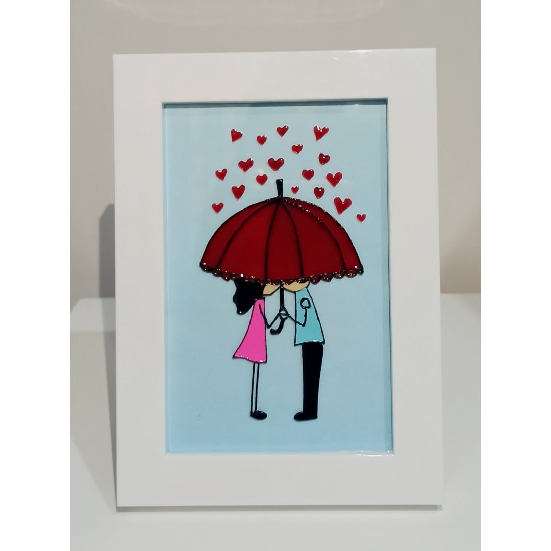 تابلو ویترای طرح چتر عشق