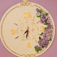 ساعت دیواری گل برجسته با استاکو و قطر 50 سانت با موتور ارام گرد