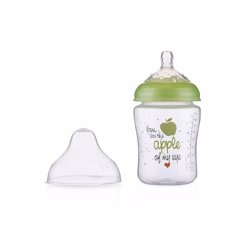 شیشه شیر طلقی  0 ماه نابی NUBY ظرفیت 270 میلی لیتر سبز