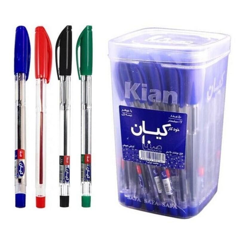 خودکار کیان پک 12 عددی نوک نازک رنگ آبی