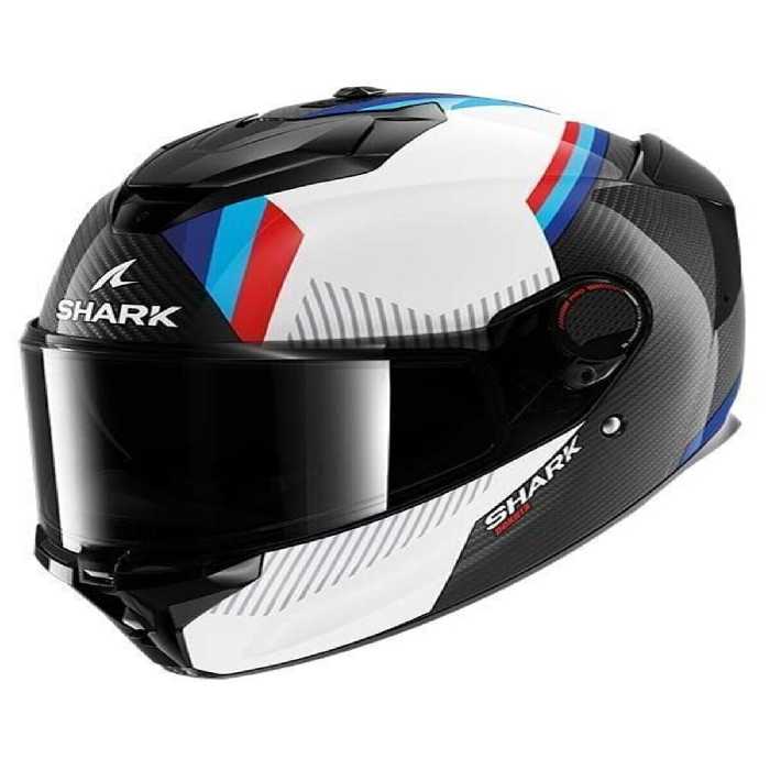 کلاه کاسکت موتورسیکلت چند رنگ ایمنی بسته کربن سفید SPARTAN GT PRO DOKHTA شفاف Shark