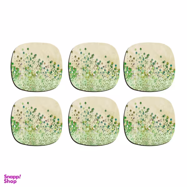 زیر لیوانی ترمه طراحان ایده مدل شکوفه ها کد cfp049 بسته شش عددی