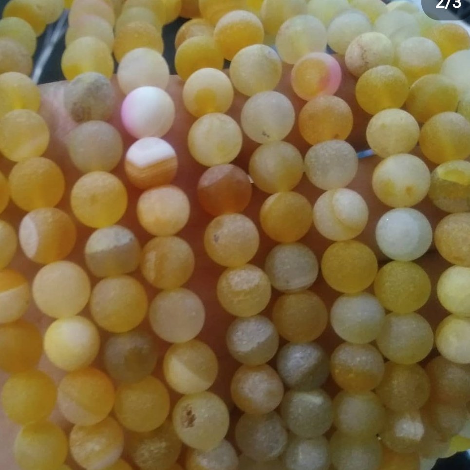 سنگ عقیق سلیمانی مات زرد ریسه ای