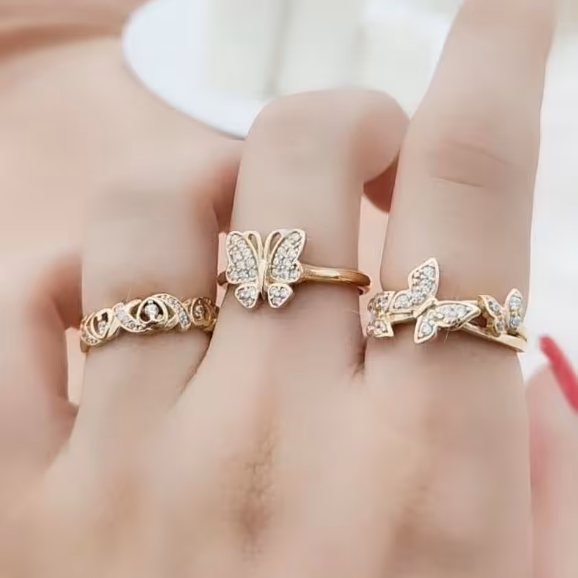 انگشتر  طلا روس رنگ ثابت نگین محکم 