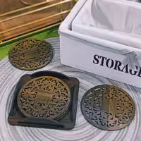 زیر لیوانی چوبی 6 عددی استند دار