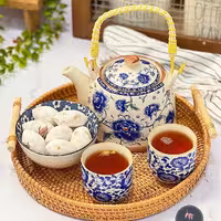  قوری سرامیکی طرح قلم آبی 