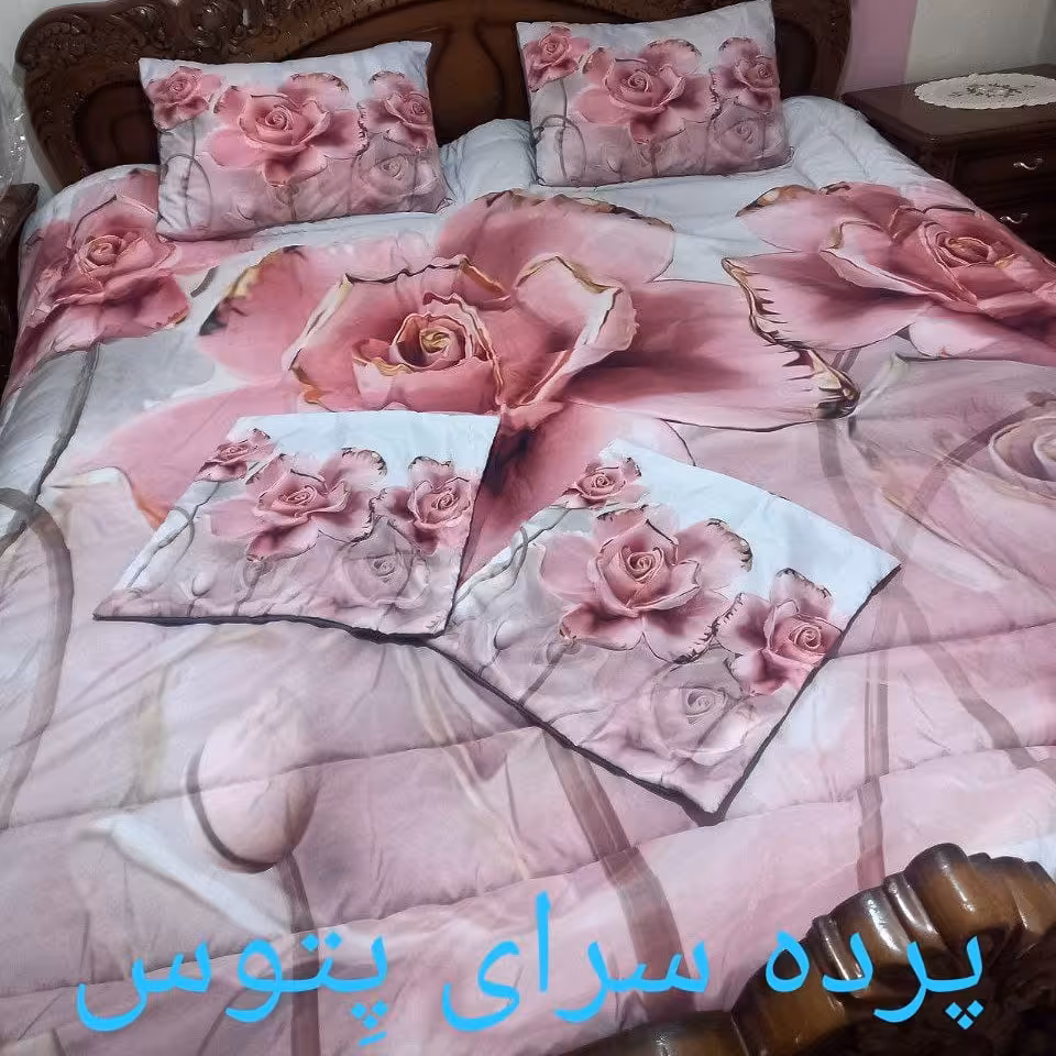 ست روتختی میکرو طرح گل رز صورتی پِتوس