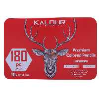 مداد رنگی 180 رنگ جعبه فلزی طرح گوزن کالور KALOUR