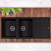 سینک گرانیتی مشکی دولگنه سینی دار