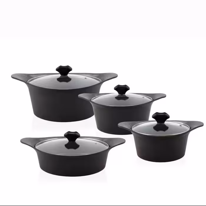 سرویس قابلمه 8 پارچه مدل ونزا دسینی مشکی 