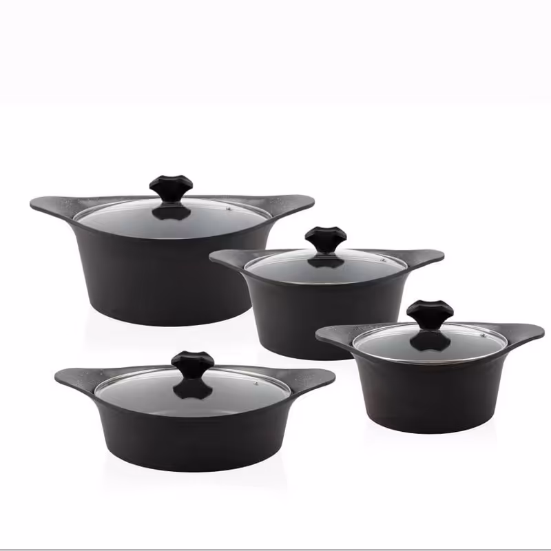 سرویس قابلمه 8 پارچه مدل ونزا دسینی مشکی 