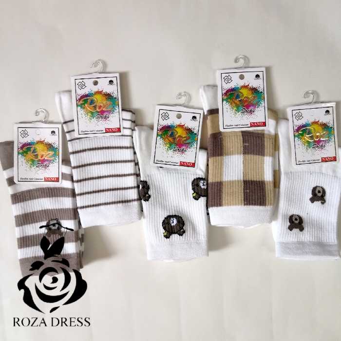 جوراب ساق بلند نخ پنبه با طرحهای کیوت