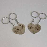 جاکلیدی قلب دو تیکه خانواده استیل نقره ای شیک و ترند مناسب ست پسندا خرید مستقیم از کارگاه 