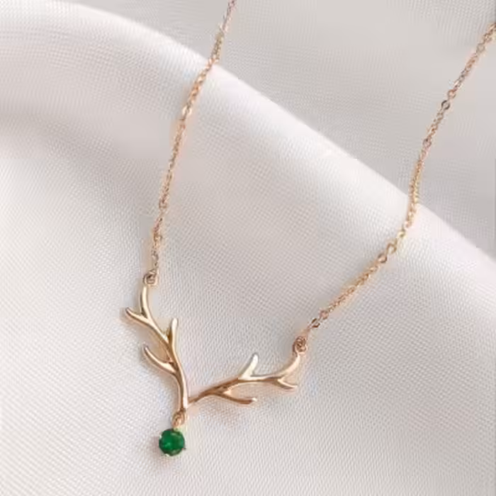 گردنبند شاخ گوزن تک نگین