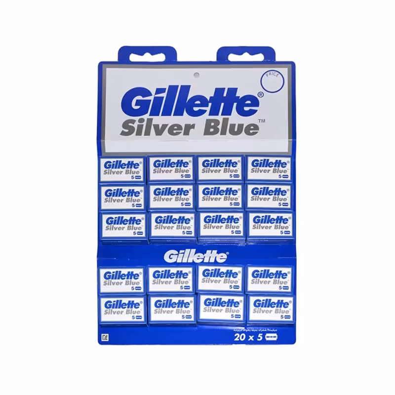 یک ورق تیغ سنتی مدل Silver Blue ژیلت بسته 200 عددی