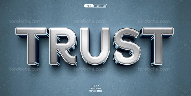 موکاپ افکت متن نقره ای | گرافیک با طعم تربچه