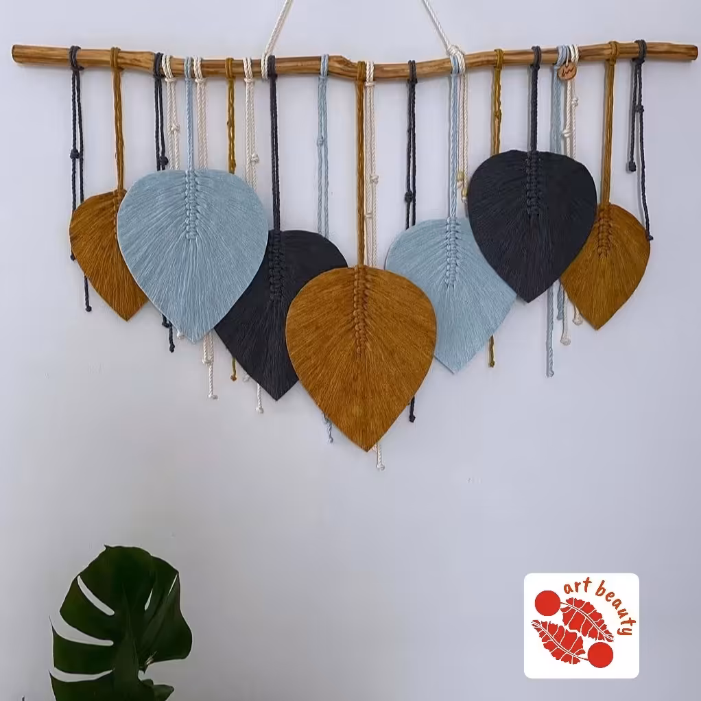 دیوارکوب مکرومه بافی طرح سایه روشن