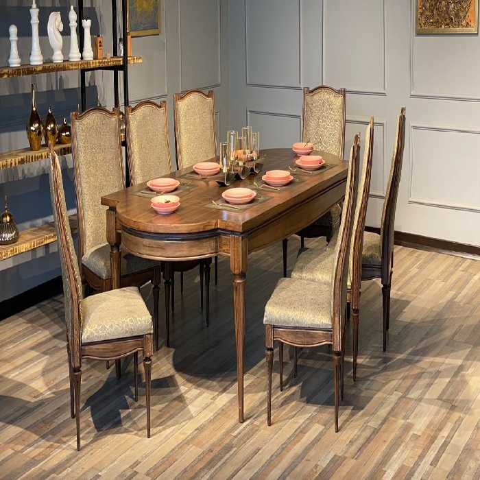 میزناهارخوری هشت نفره تمام چوبی باوان 1041