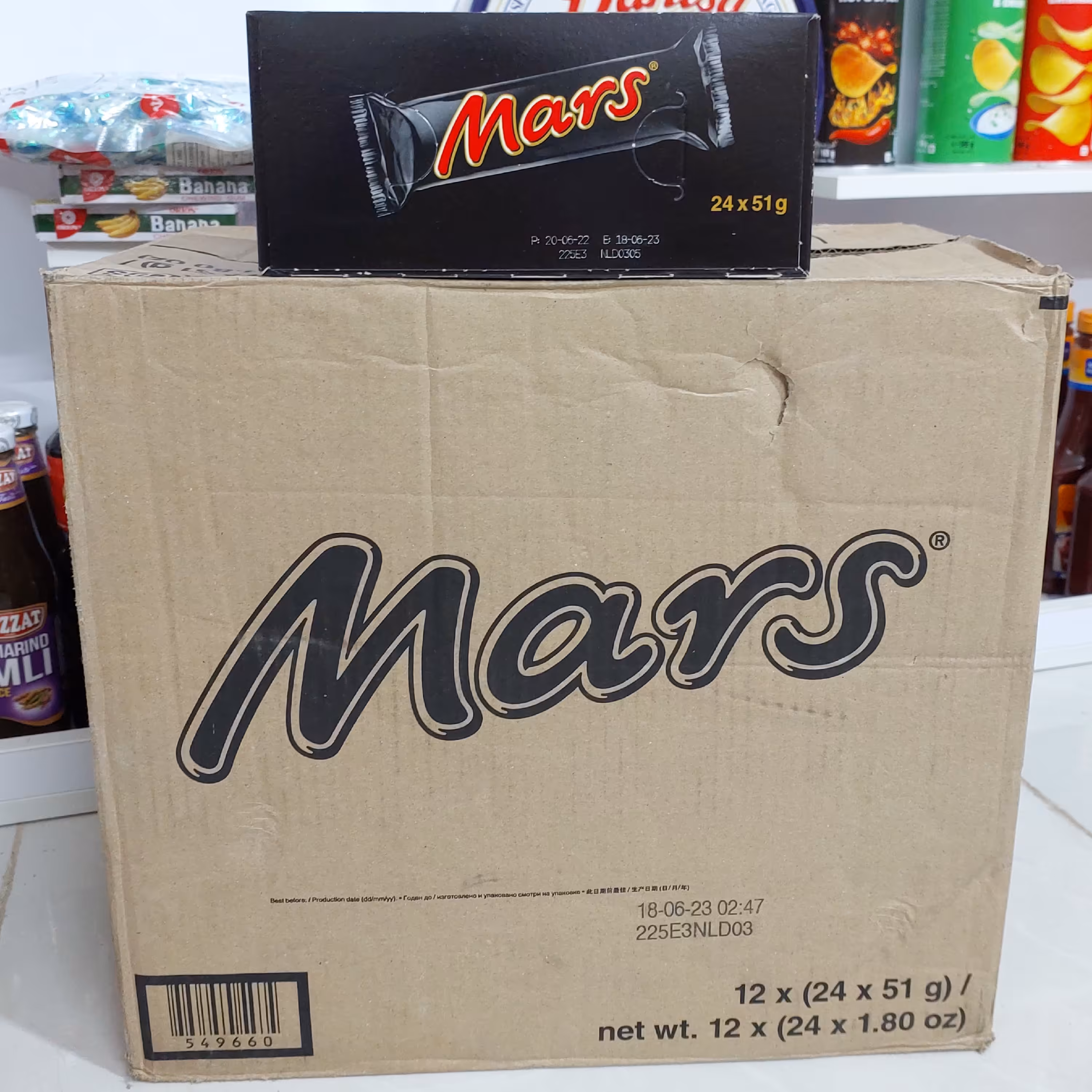 شکلات مارس عمده ارسال رایگان سراسر کشور شکلات مارس 24 عددی وزن هر عدد 51 گرم  شکلات مارس هر  کارتن 12 بسته 24 عددی 