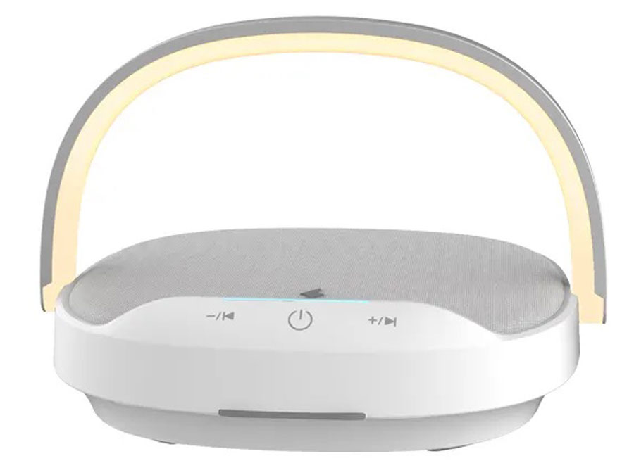 اسپیکر بلوتوث و شارژر وایرلس قابل حمل دارای چراغ ویوو WiWU 3 in 1 Wireless charging desk lamp speaker Y1
