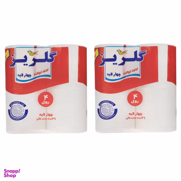 دستمال توالت گلریز مدل رولی 2 بسته 4 عددی