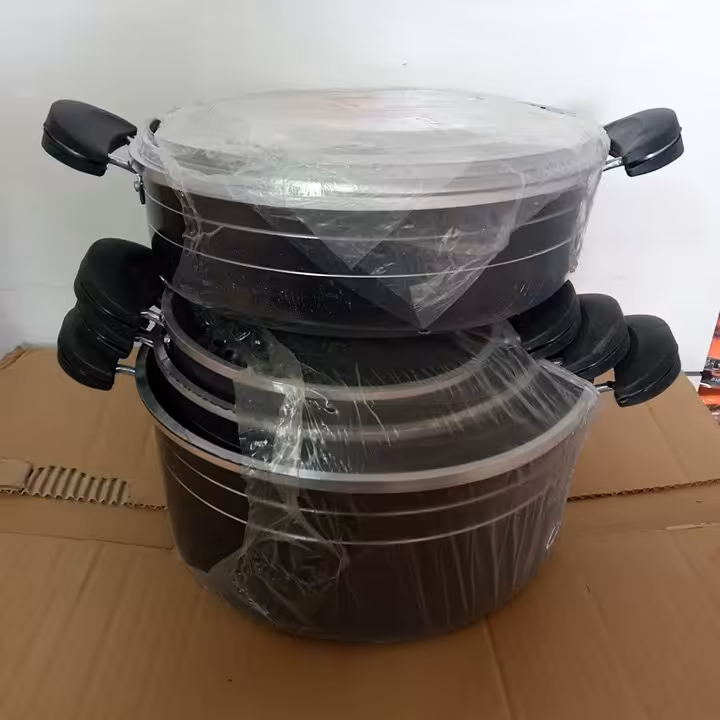 سرویس قابلمه 7پارچه زنبوری مارک کیژان 🎁🎁  جایزه ویژه با خرید این محصول دو عدد  نمکدان آرکوپال 