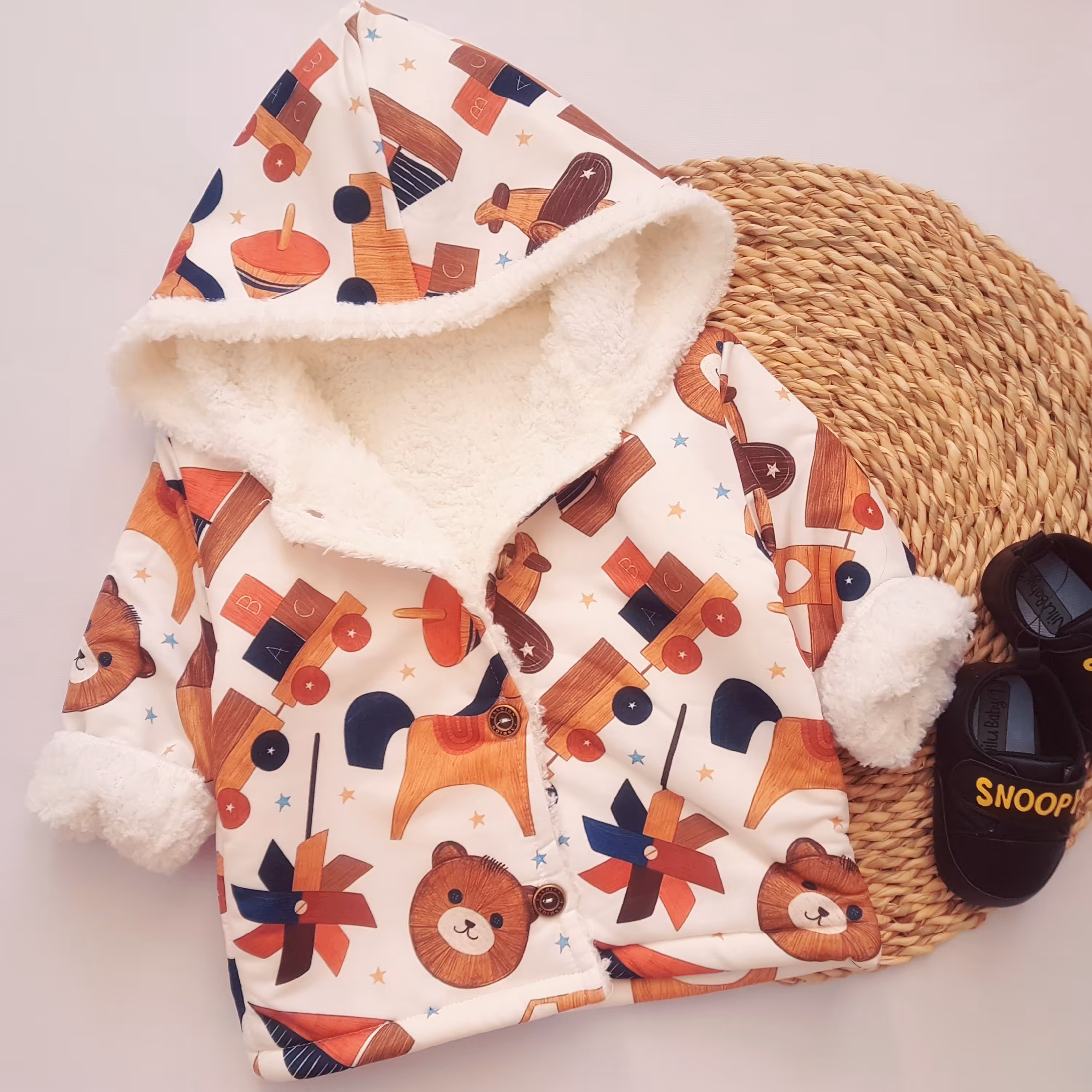 کاپشن نوزادی از 6 ماه تا دو سال داخل خز کاپشن پسرانه