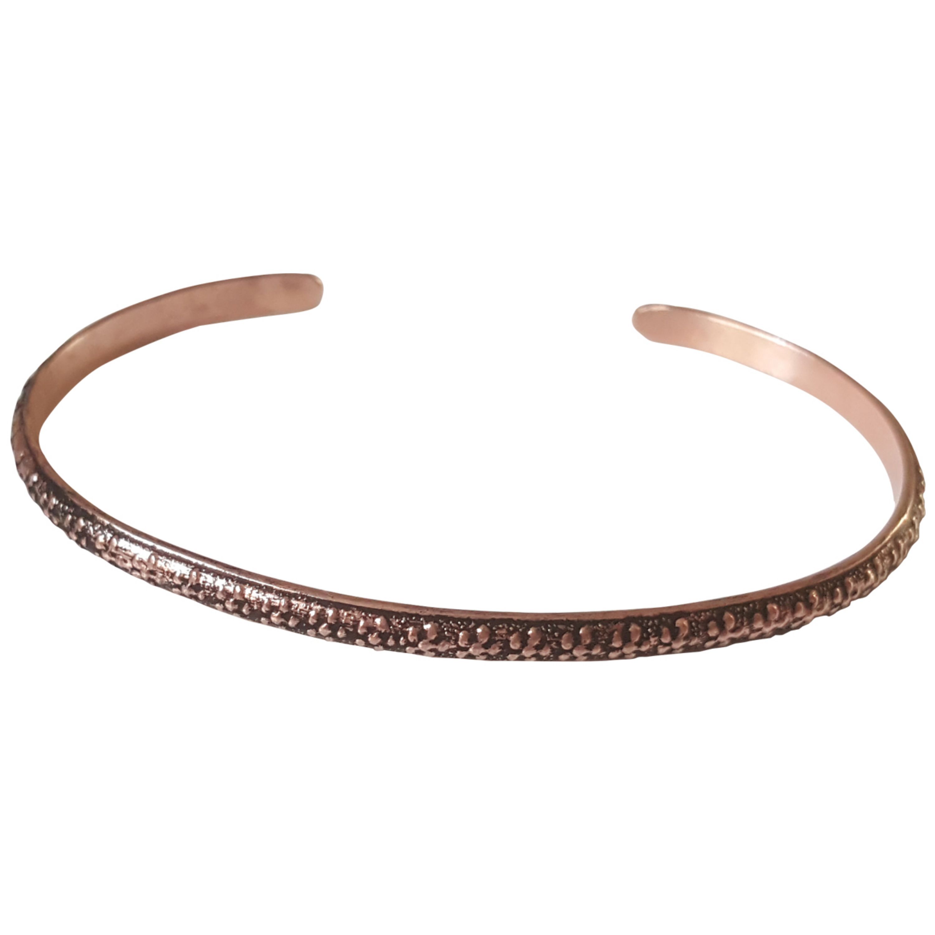 دستبند مفتولی مسی گل میخک کد JW66