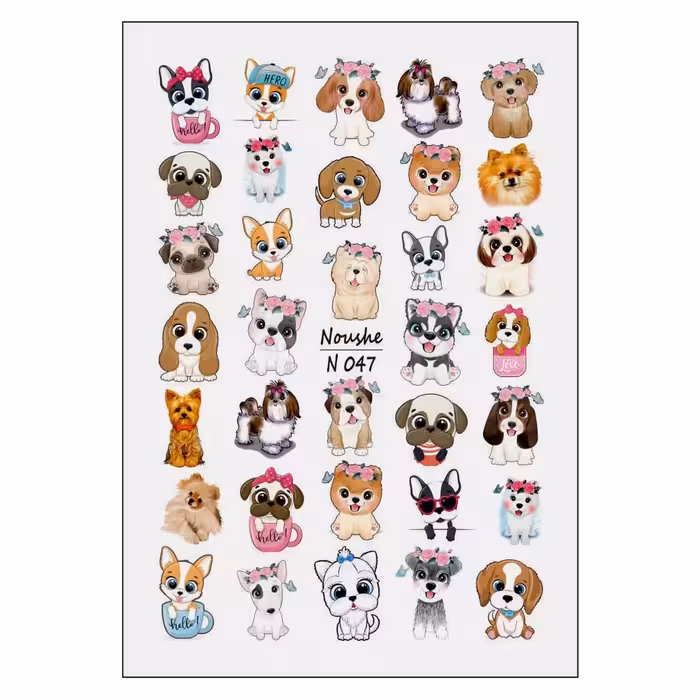 لنز ناخن نوشه مدل سگ کد N047