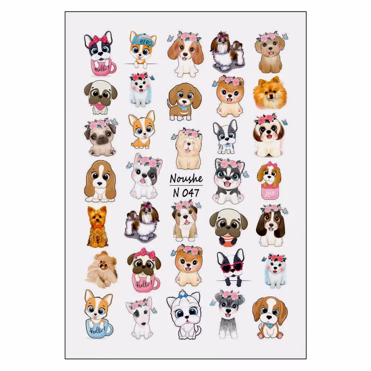 لنز ناخن نوشه مدل سگ کد N047