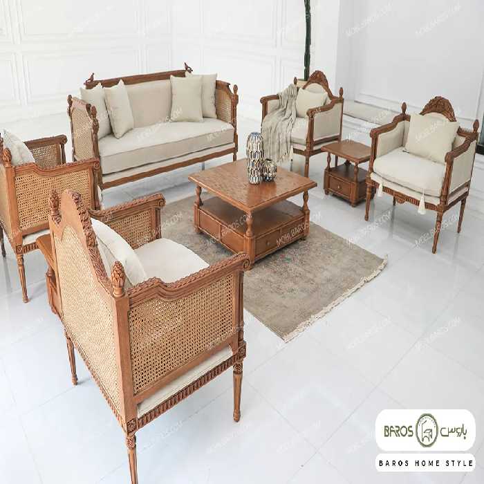 مبل نئوکلاسیک کاجی مدل 7 نفره کد 2