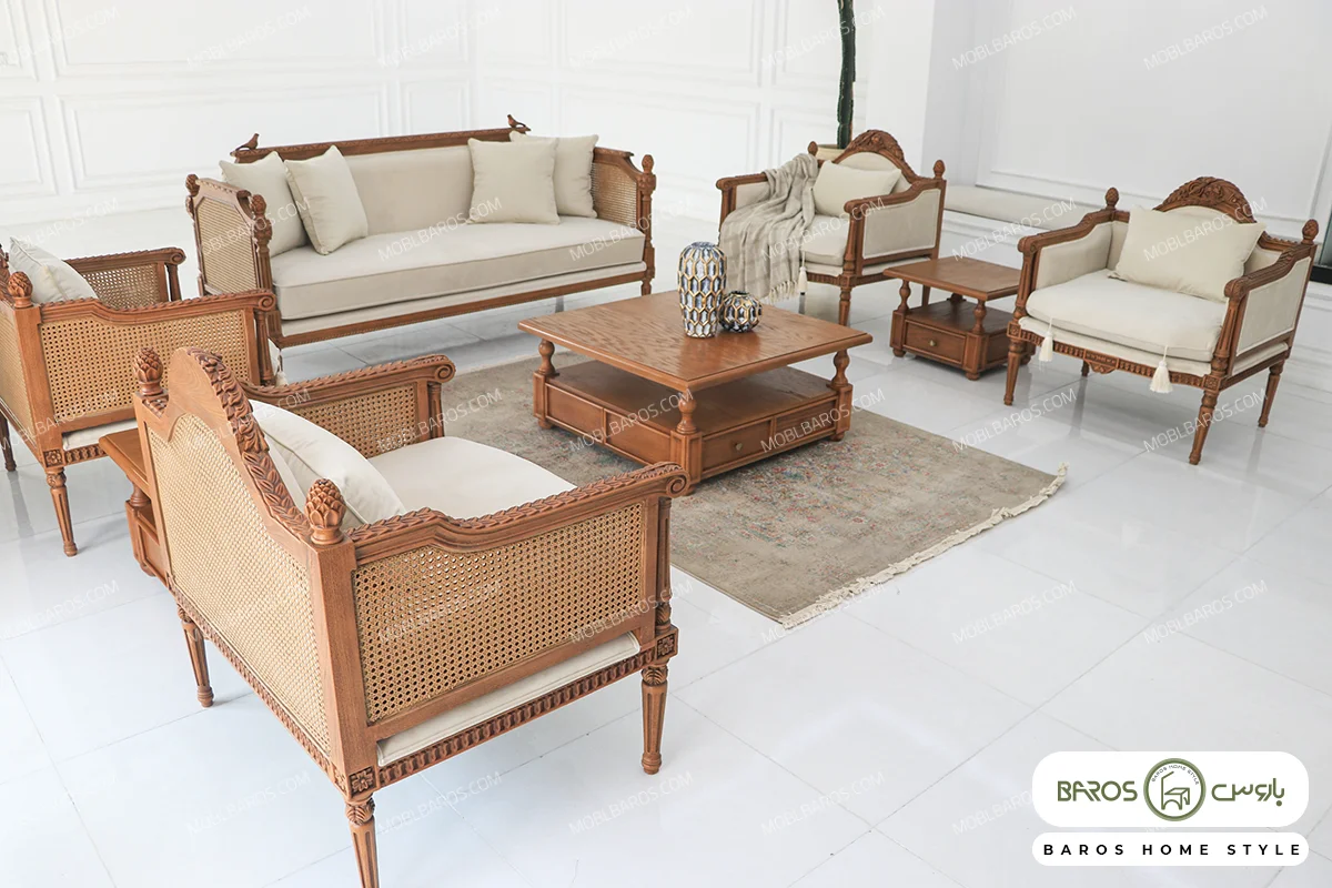 مبل نئوکلاسیک کاجی مدل 7 نفره کد 2