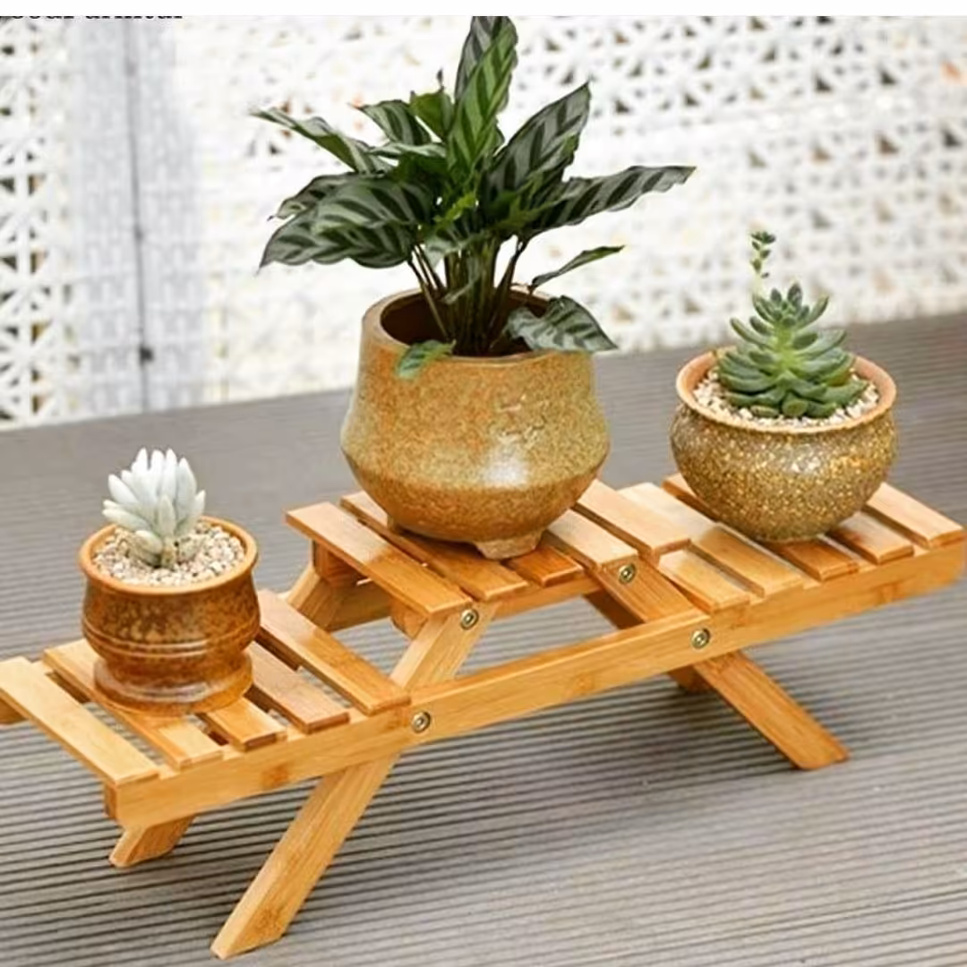 استند پایه گلدان چوبی