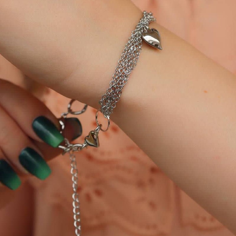 دستبند قلب رنگ ثابت