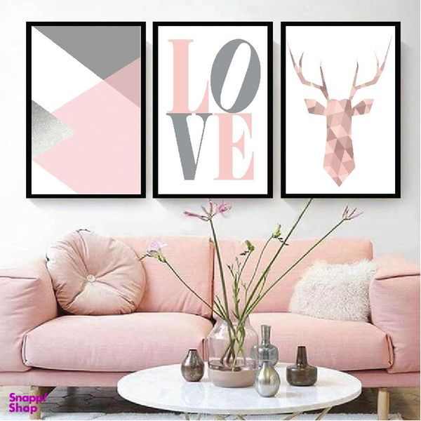 تابلو طرح گوزن کد ST113 مجموعه 3 عددی