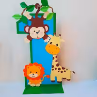 استند عدد تک بعدی دستسازه گیفت برجسته تم حیوانات جنکل(سافاری)