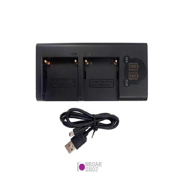 شارژر دوبل باتری سری NP-F970 با پورت USB