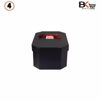 باکس کادویی هشت ضلعی کشیده پاپیون دار مشکی سایز چهار کد 53