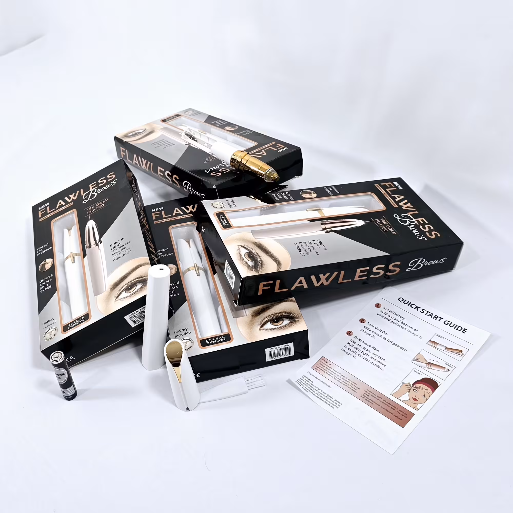 موزن ابرو باتری خور  با چراغ اصلاح در سر موزن فلو لس 